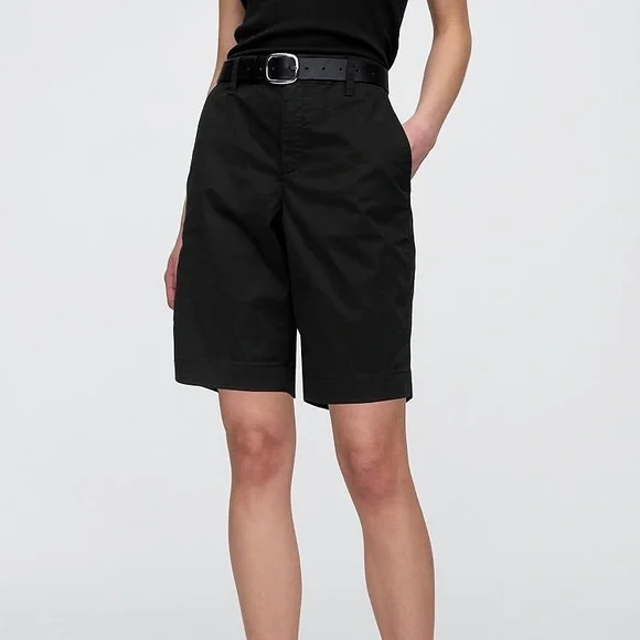 GAP Downtown Bermuda 10” Shorts Black NWT size 8 - Picture 1 of 7